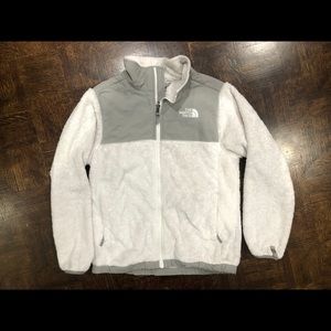 TNF white Denali jacket youth L (14-16 years).
